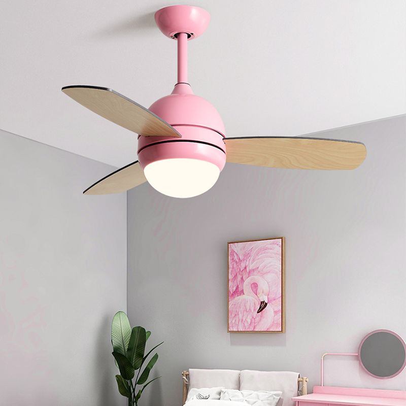 Dome Shape Metal Ceiling Fan Lighting Kids Style 1 Light Ceiling Fan Lamp