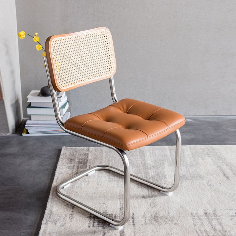 Contemporary No Arm Desk Chair No Wheels Task Chair for Office