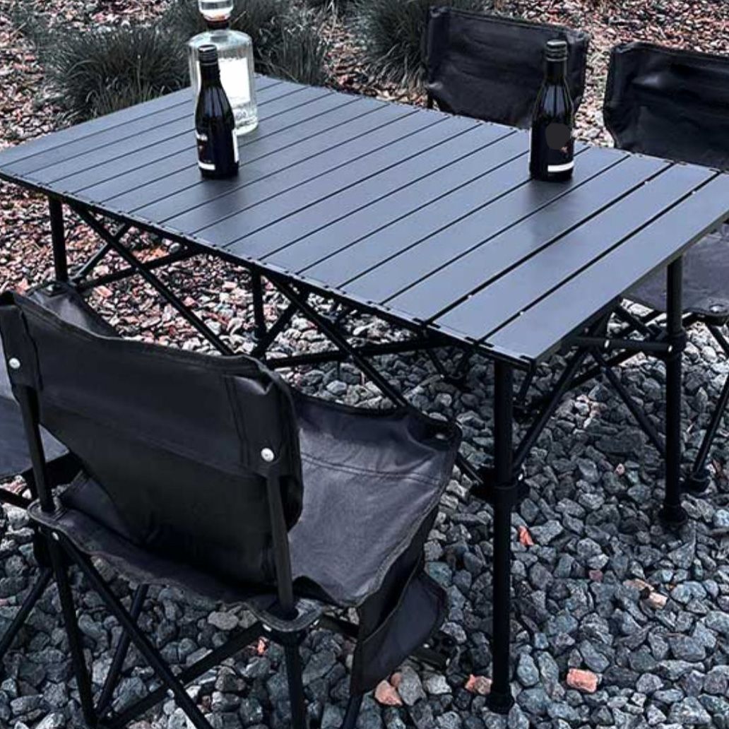 Contemporary Rectangle Picnic Table Metal Folding Chat Table