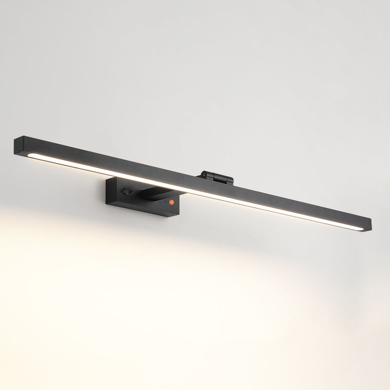 Linear Shade 1-Light Wall Sconce Modern Style Mirror Wall Lighting in Black