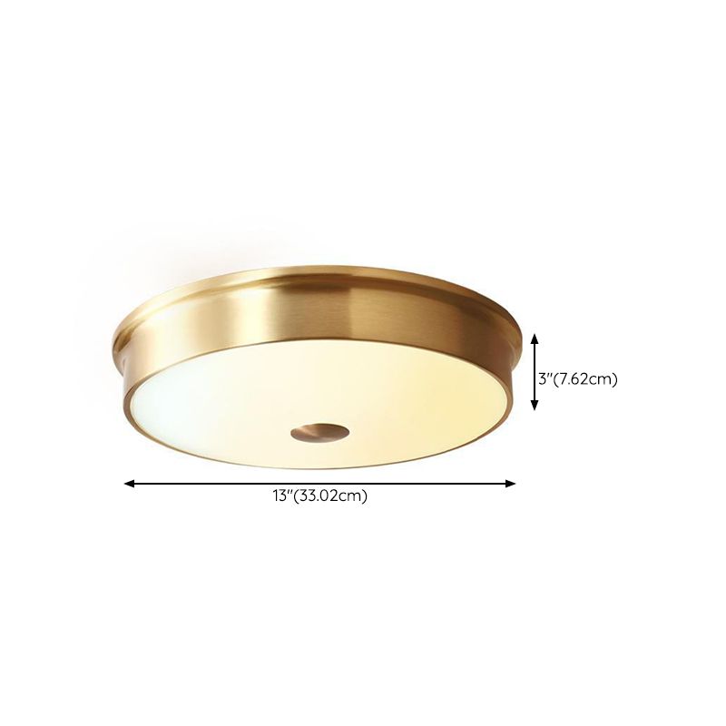 Gold Ceiling Light Modern Ceiling Mount Light with Glass Shade for Bedroom