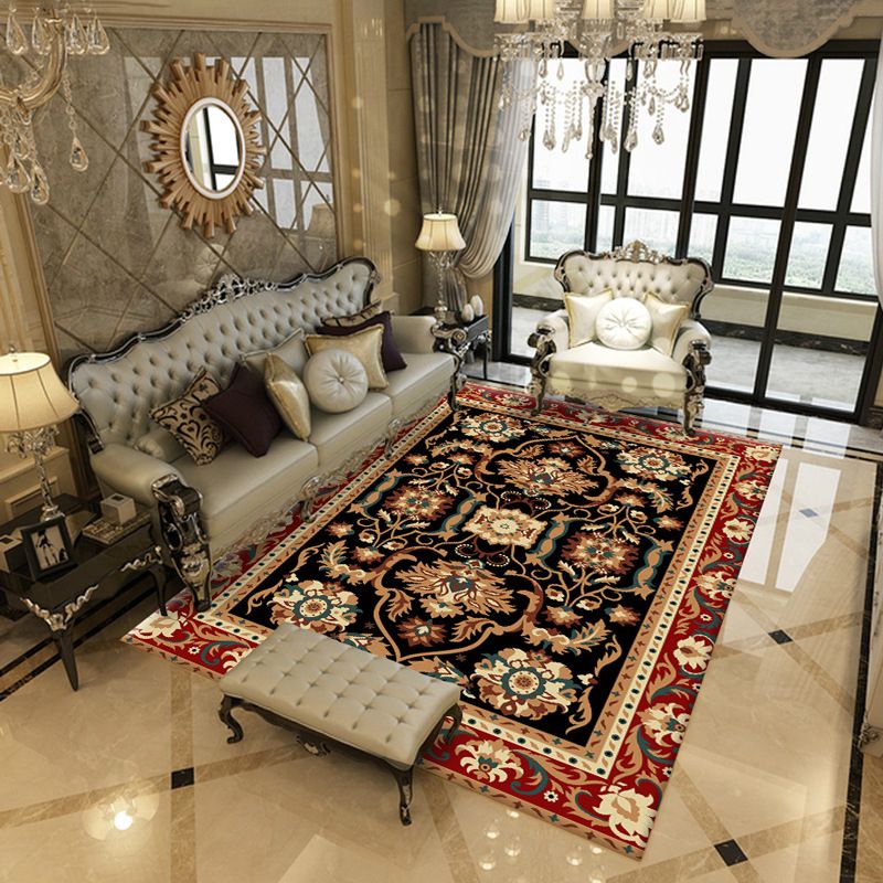 Traditional Carpet Medallion Print Polyester Indoor Rug Stain Resistant Area Rug for Home Decor