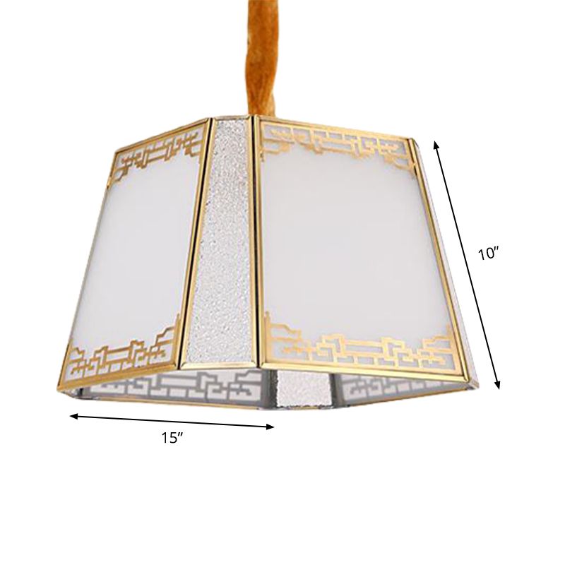 Wit mat glazen torenvormige kroonluchter eenvoudige 5 hoofden hal hanging hanglamp