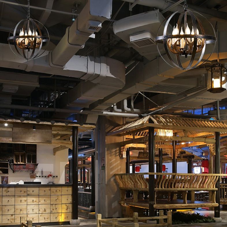 Sferische kroonluchter verlichtingsarmatuur industriële metalen hangerverlichting voor restaurant