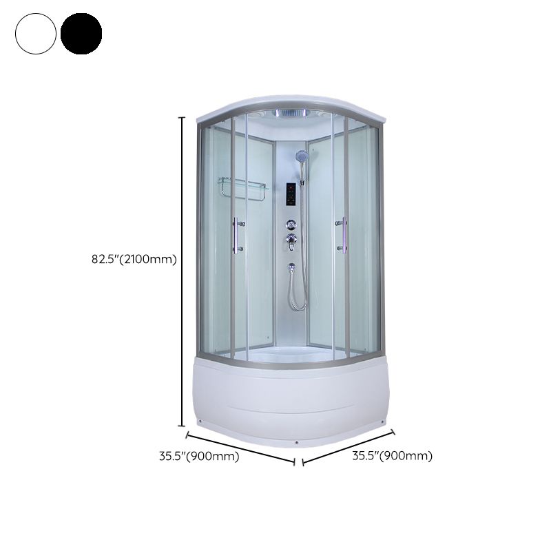 Corner Round Tub & Shower Kit Double Sliding Semi-Frameless Tub & Shower Kit