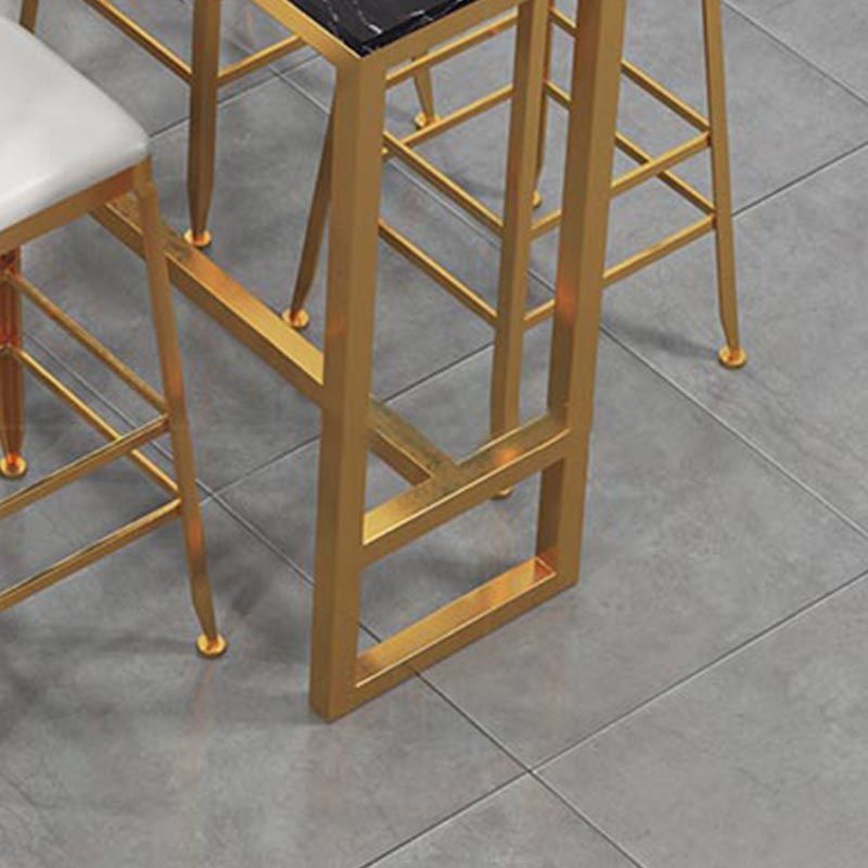 Glam Style Bar Table 42-inch Height Artificial Marble Top Bistro Table with Pedal