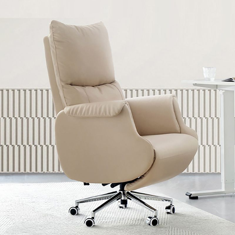 Modern Slide Office Chair Armless Leather Ergonomic Desk Chair with Wheels