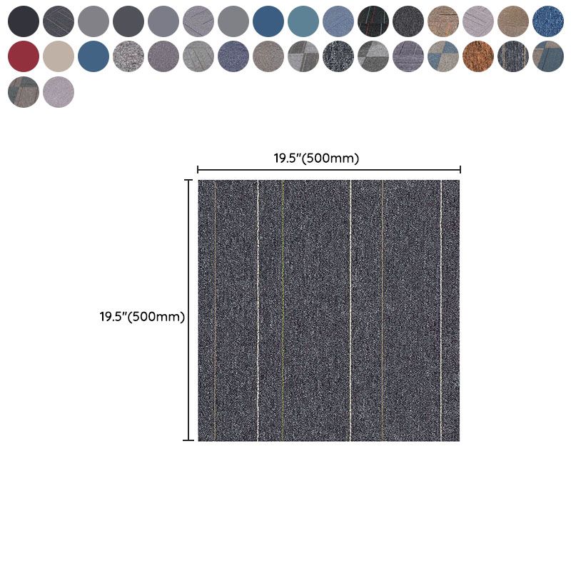 Carpet Tile Fade Resistant Non-Skid Solid Color Loose Lay Carpet Tiles Dining Room