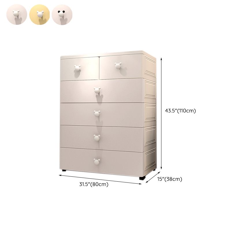 Contemporary Vertical Kids Furniture Plastic Nursery Dresser for Bedroom