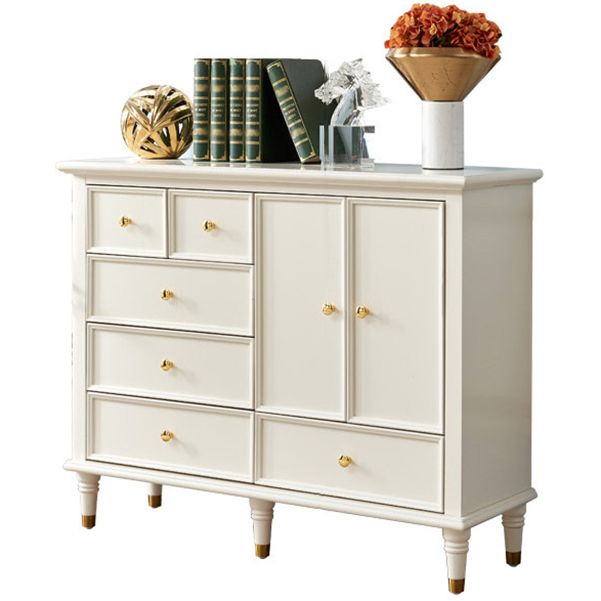 Modern Engineered Wood Buffet Sideboard 2-Door Dining Room Buffet Server in White