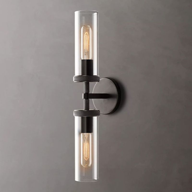 Industrial Metal Wall Sconce Cylinder Shape Wall Lamps for Living Room