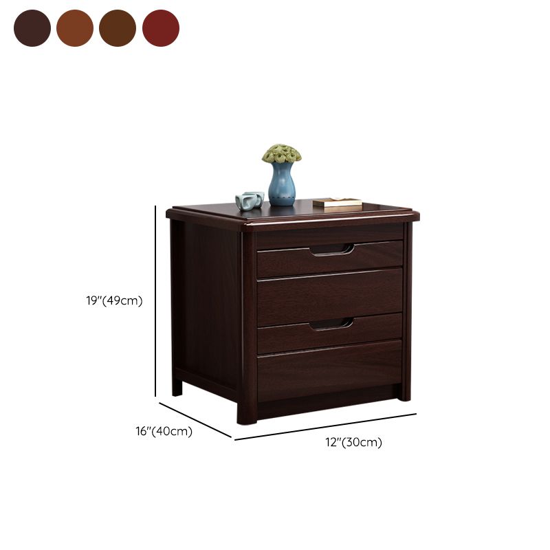 2 - Drawers Contemporary Nightstand Antique Finish Night Table