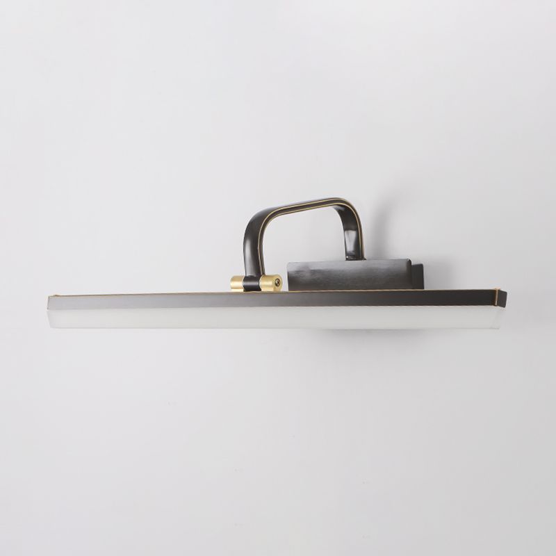 Lineaire schaduw metalen wand sconce moderne stijl 1 licht spiegel wand gemonteerd licht in zwart