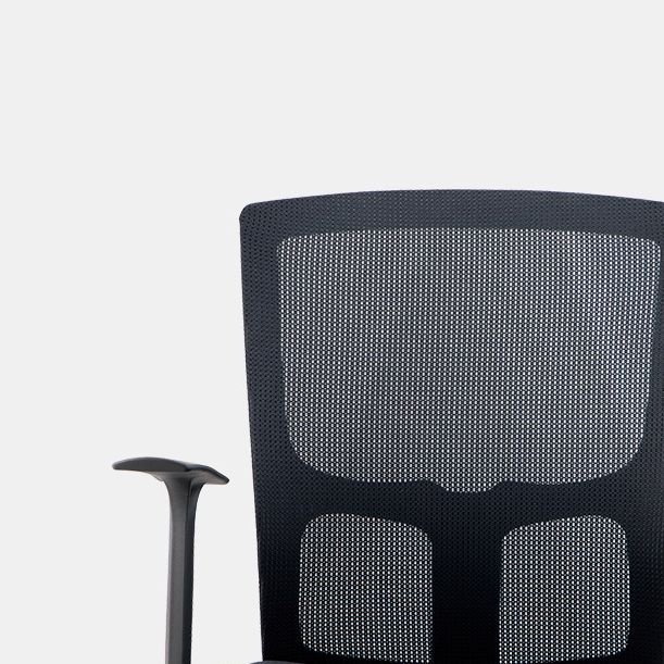 Modern Arms Included Chair Mid-Back Mesh Desk Chair in Black