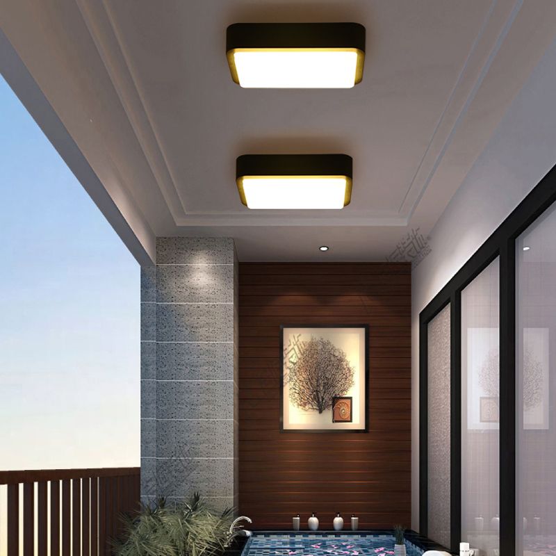 Plafonnier de Style traditionnel, abat-jour en acrylique, luminaire encastré étanche pour balcon