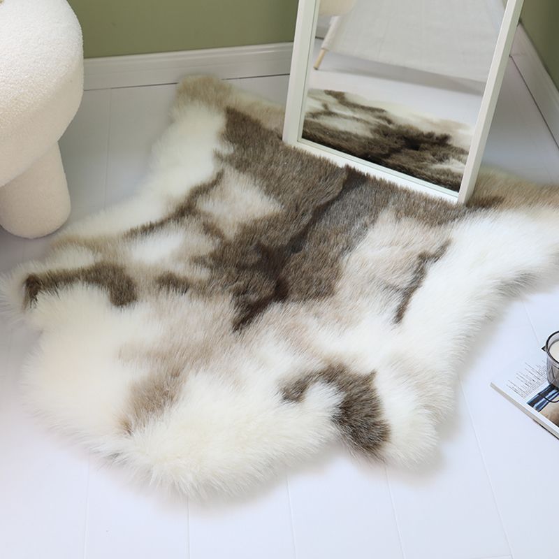 White Animal Indoor Rug Polyester Casual Rug Washable Carpet for Living Room