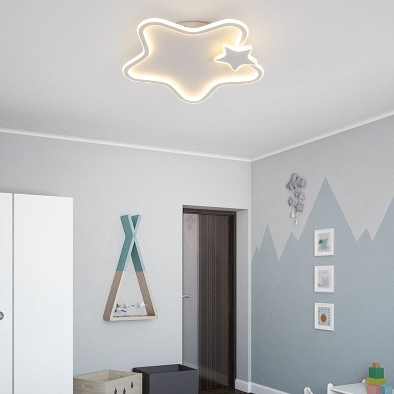 LED White Ceiling Light Modern Star Flush Mount Lighting for Home