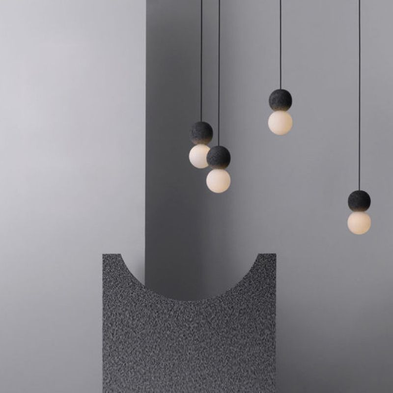 Modern Mini Hanging Pendant Light Cement 1-Light Drop Pendant for Dining Room