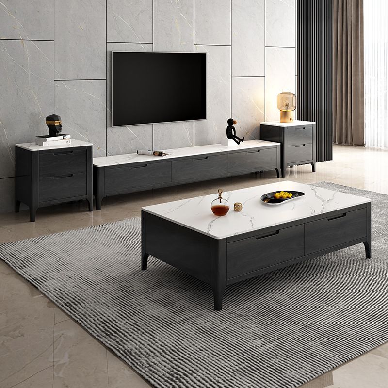 Scandinavian TV Media Console Stone TV Stand for Living Room