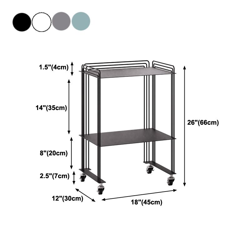 Modern 26" H Nightstand Metal Open Storage Shelves Included Bed Nightstand with Pully