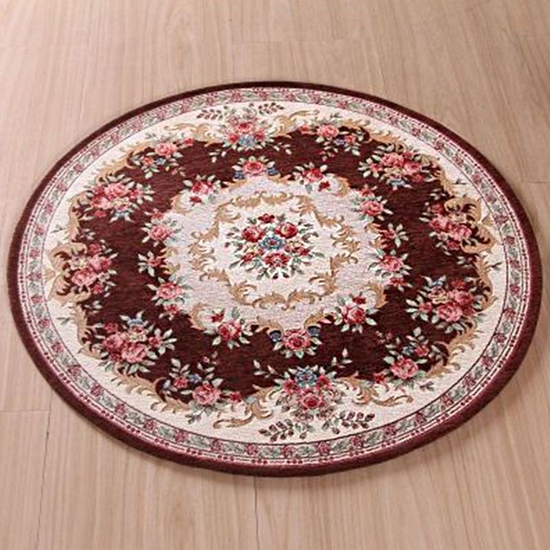 Tapis de chambre ancienne à motifs de fleurs multicolores en polypropylène antidérapant antidérapant