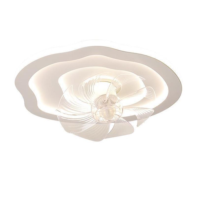 7-Blade Ceiling Fan Metallic Modernism LED Fan with Light for Hallway