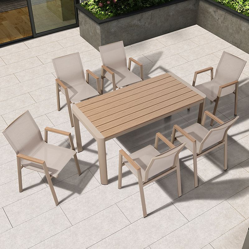 Aluminum Indoor/ Outdoor Arm Chair Contemporary Dining Armchair