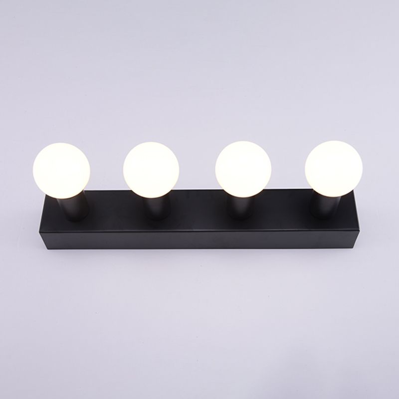 Black / White Metal 4 / 5 / 6 - Light Bathroom Fixture , Simple Rectangle Bath Lighting