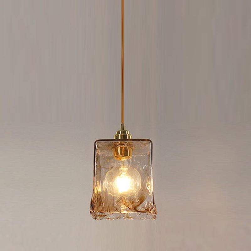 1 licht hangende glaslamp geometrische hanger industrieel metaal hangend licht in amber