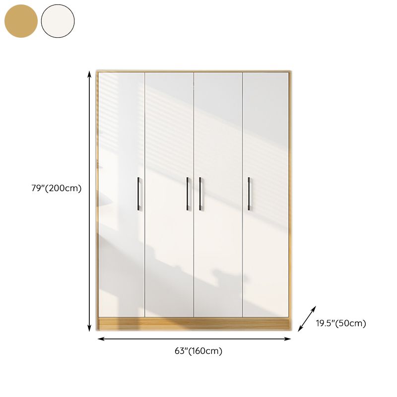 White Wooden Kids Closet High Gloss 2-Drawer Coat Locker with Sliding Barn Door