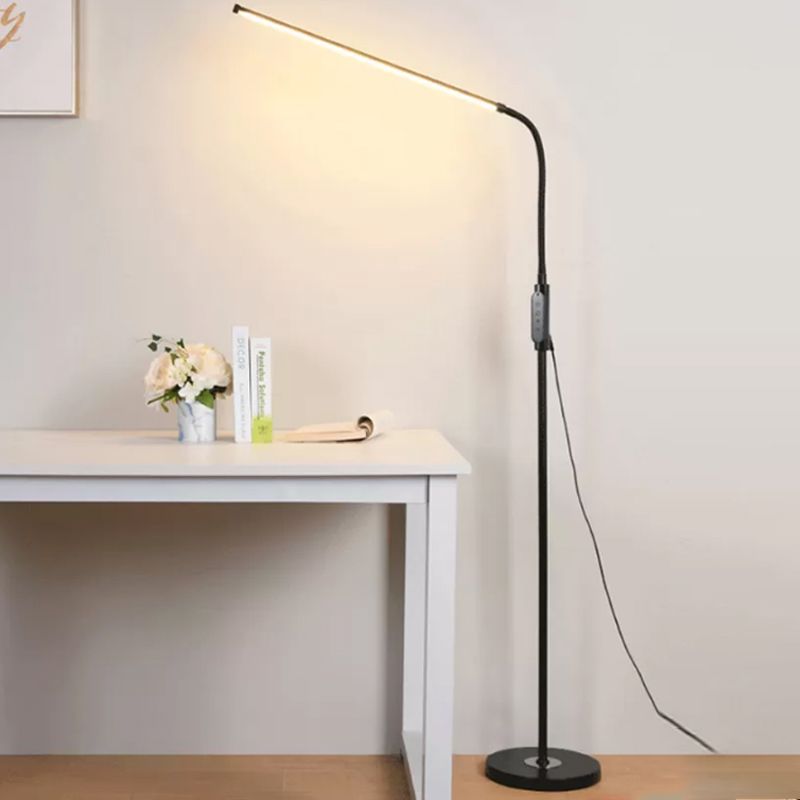 Linear Shape Floor Lamp Contemporary Style Metal Single Light Floor Lamp