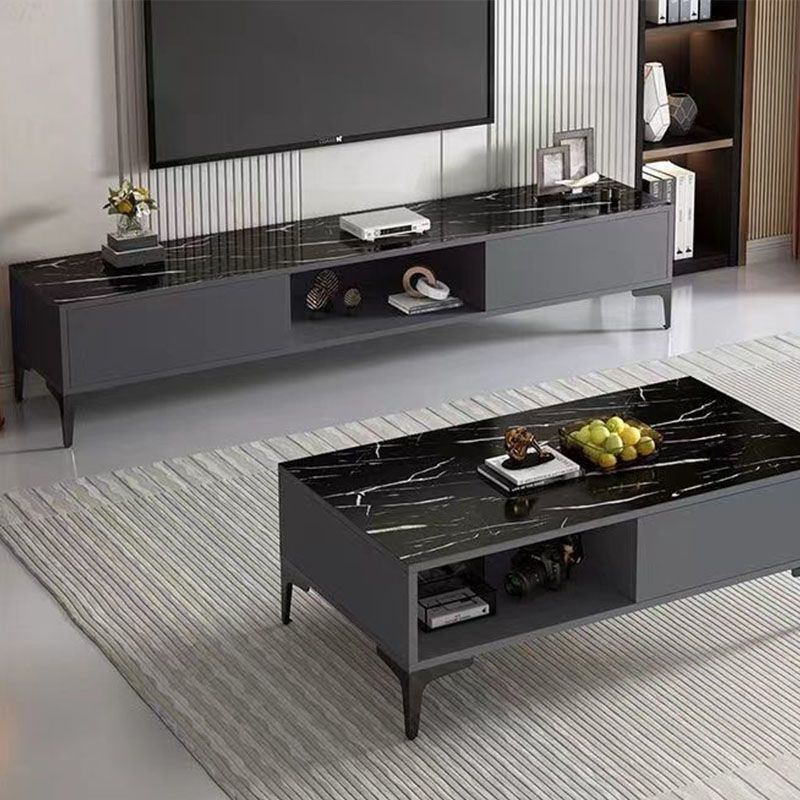 Contemporary TV Stand Console Wooden TV Media Stand for Living Room