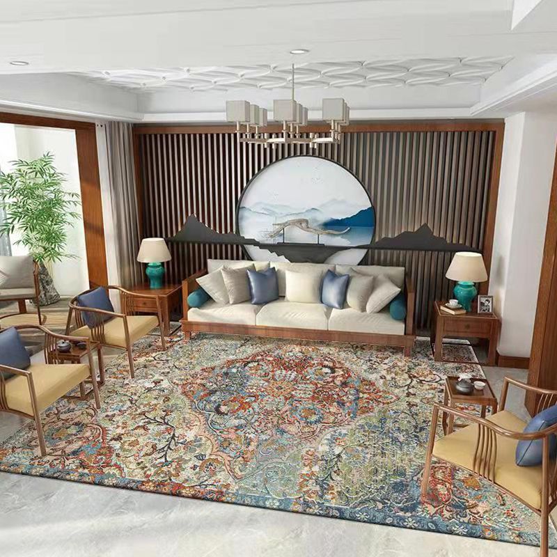 Moroccan Medallion Pattern Area Rug poliéster alfombra interior alfombra para mascotas para sala de estar