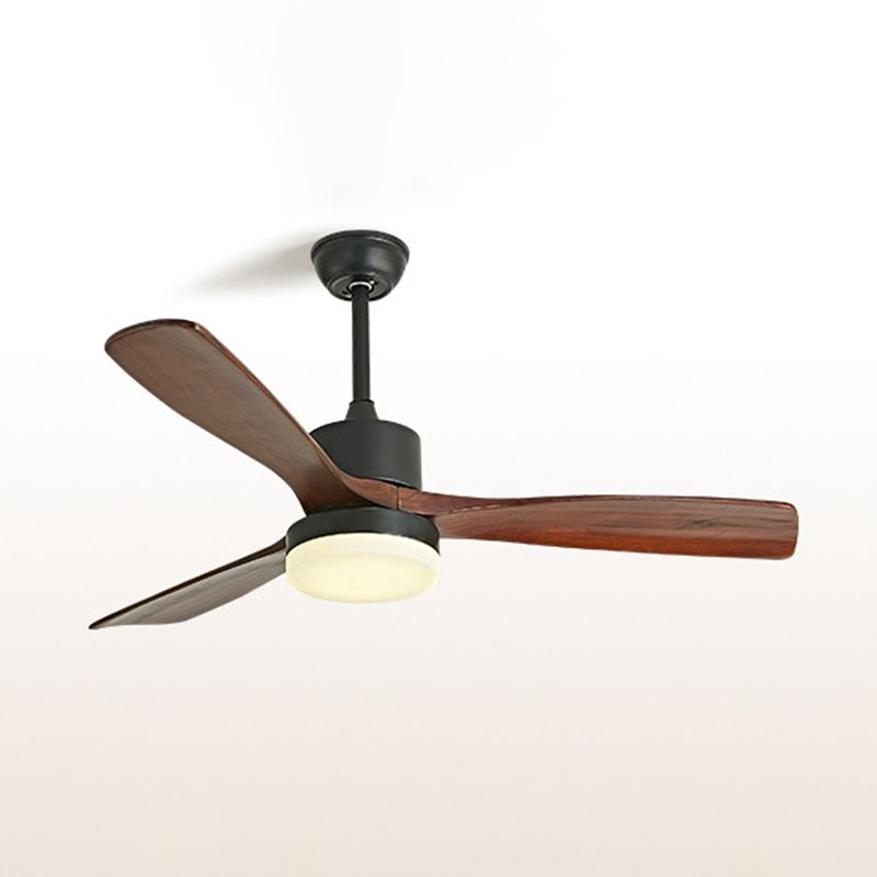 Contemporary Ceiling Fan Light Fixture Wooden LED Ceiling Lamp for Bedroom