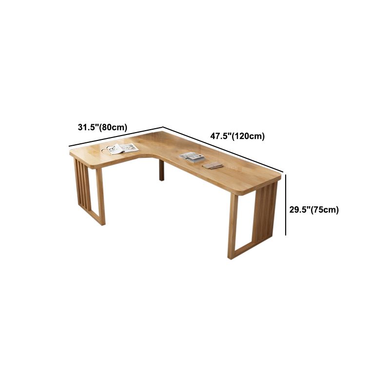 Modern Style Wooden Office Desk Natural L-shape Writing Desk for Home