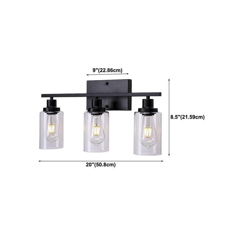 3 Lights Sconce Light Fixture Industrial Sconce Lamp in Black for Washroom