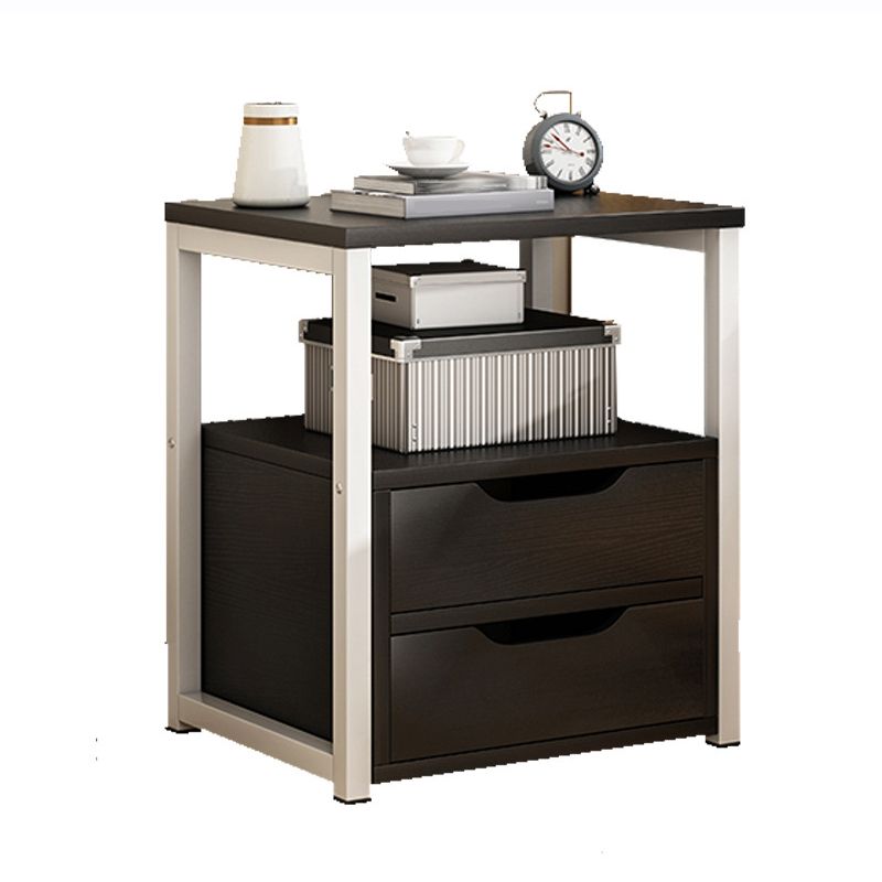 Contemporary Drawer Storage Bedside Cabinet Wood Nightstand for Bedroom