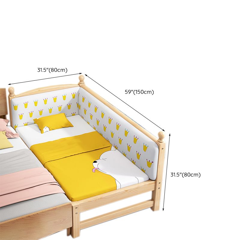 Modern Nursery Crib Solid Wood Nursery Crib Bed with Guardrail