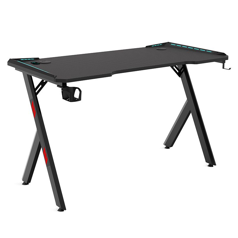 Contemporary Free Form Gaming Desk Manufactured Wood Desk for Office