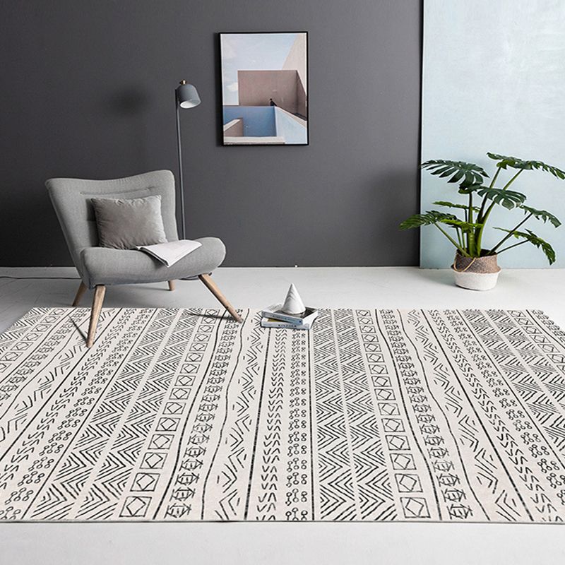 Light Color Home Decoration Carpet Bohemian Tribal Totem Area Rug Polyester with Non-Slip Backing Rug