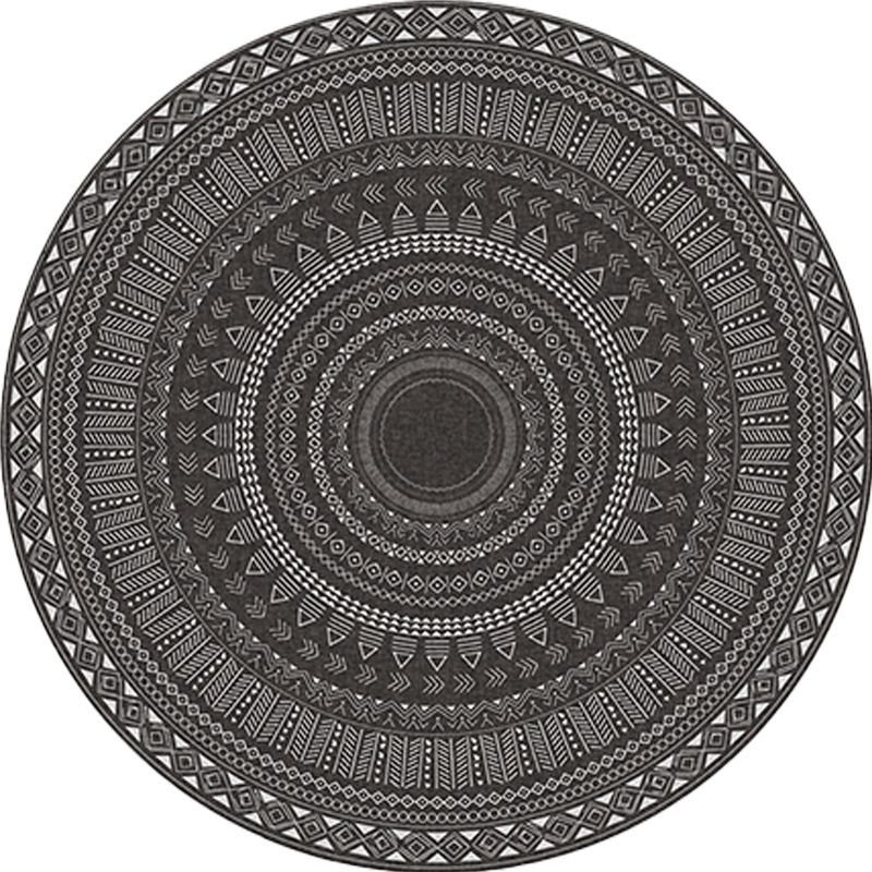 Rapis de motif tribal bohème tapis de polyester gris polyester gris.