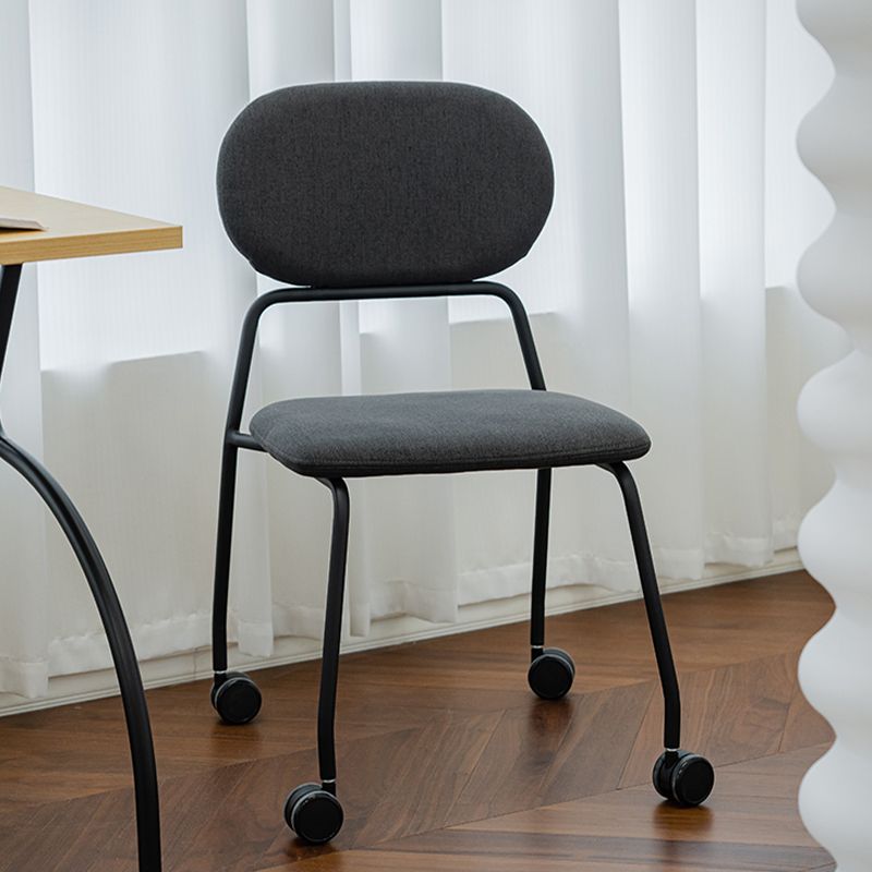 Armless Desk Chair Modern No Distressing Ergonomic Office Chair with Wheels