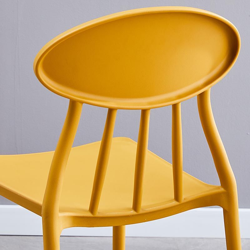 Contemporary Plastic Chair Open Back Dining Side Furniture in Matte Finish