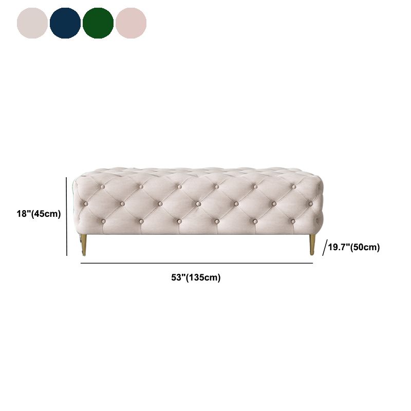 Glam Tufted Bedroom Bench, Foam Filled Bench with Metal Legs