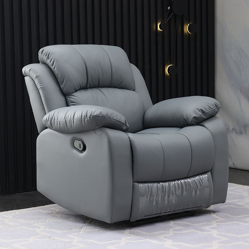 Traditional Leather Standard Recliner Solid Color Metal Frame Recliner Chair