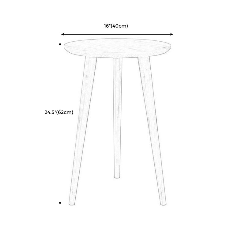 Solid Wood Nordic 3 Legs Side Table Natural/White Round End Table