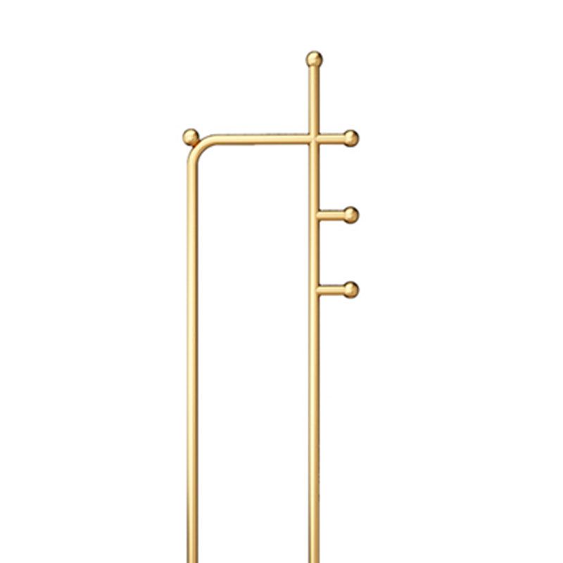 Glam Coat Rack Free Standing Coat Hook Metal Hall Stand with Round Base