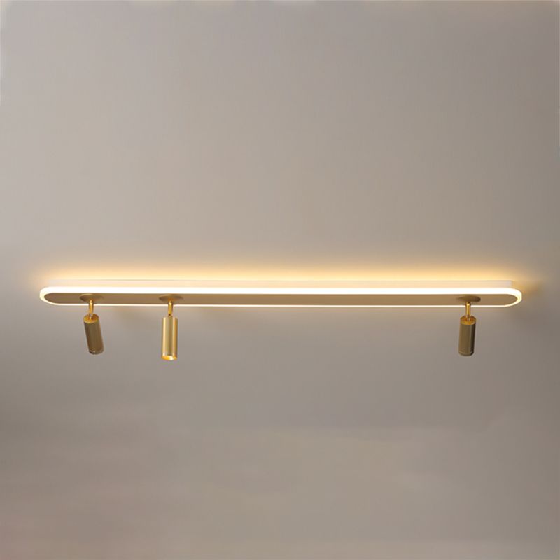 Cylindrical Shape LED Rail Ceiling Lamp Modern Iron Flush Mount for Living Room