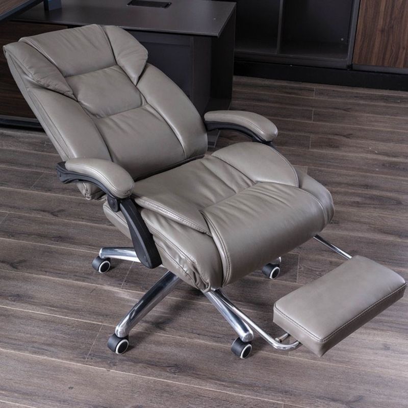 Removable Arms Desk Chair Modern No Distressing Leather Ergonomic Office Chair