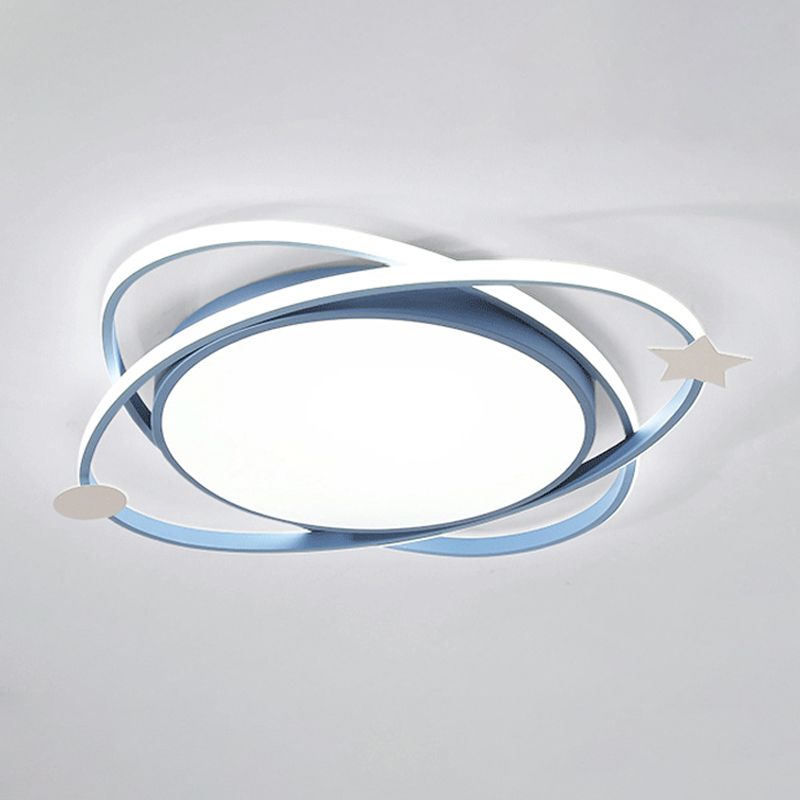 Modern Cartoon Style Metal Ceiling Light Circle Shape LED Ceiling Lamp for Children Room